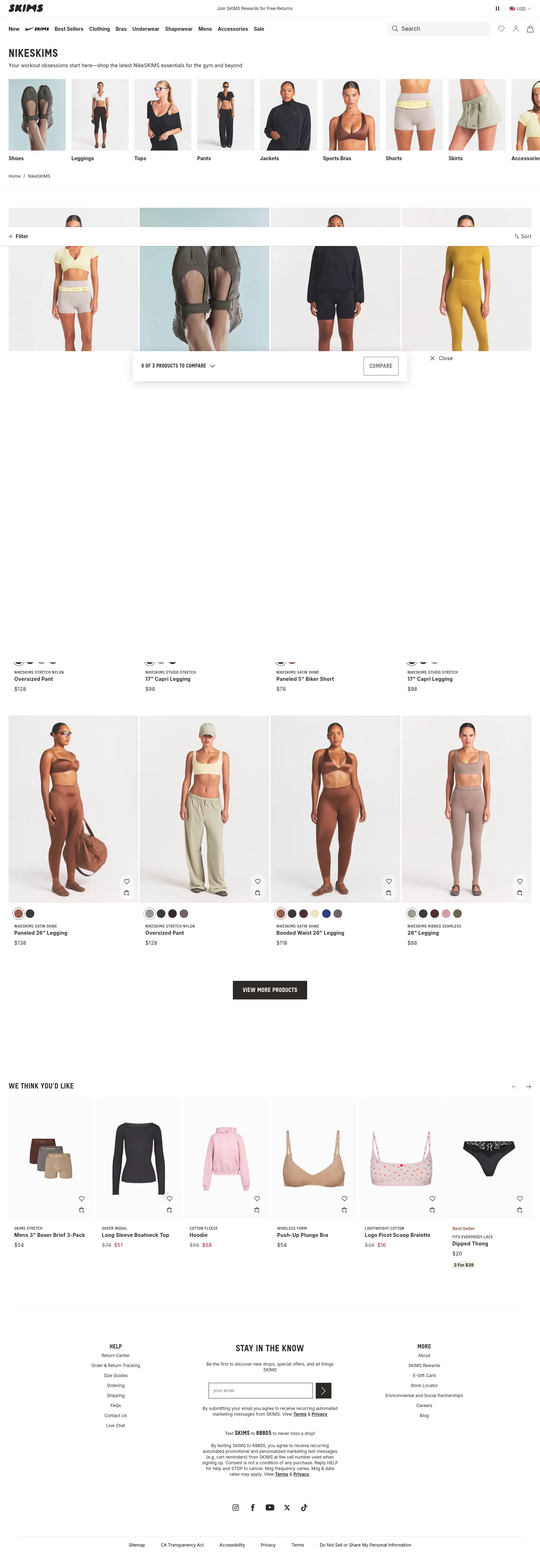 skims.com/collections/nikeskims on desktop, full screenshot