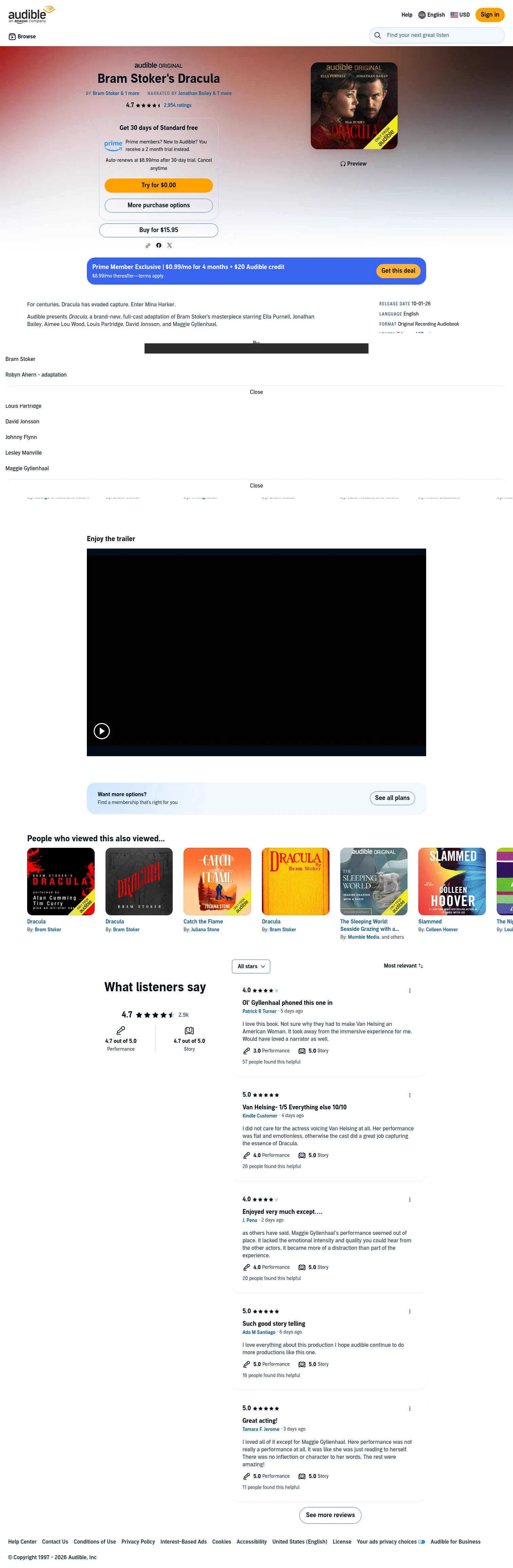 Audible landing page