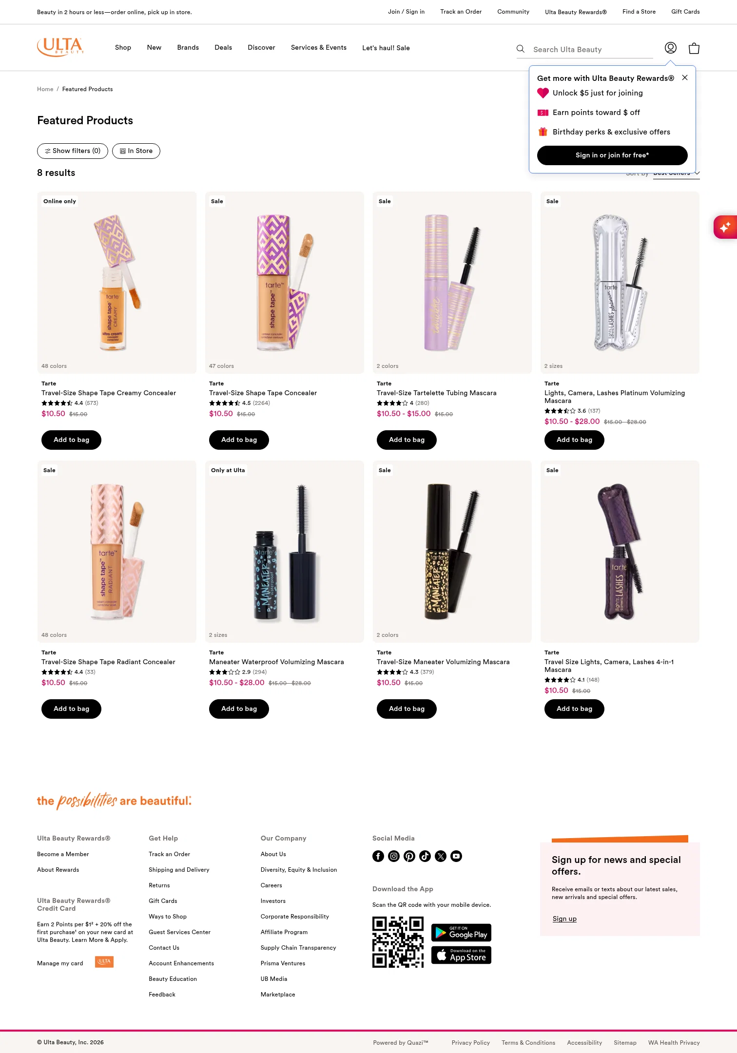 ulta.com/featured/tarte_fall_haul_concealer_mascara on desktop