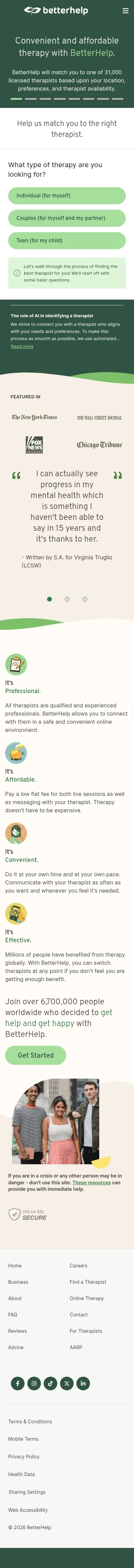 betterhelp.com/social on mobile, full screenshot