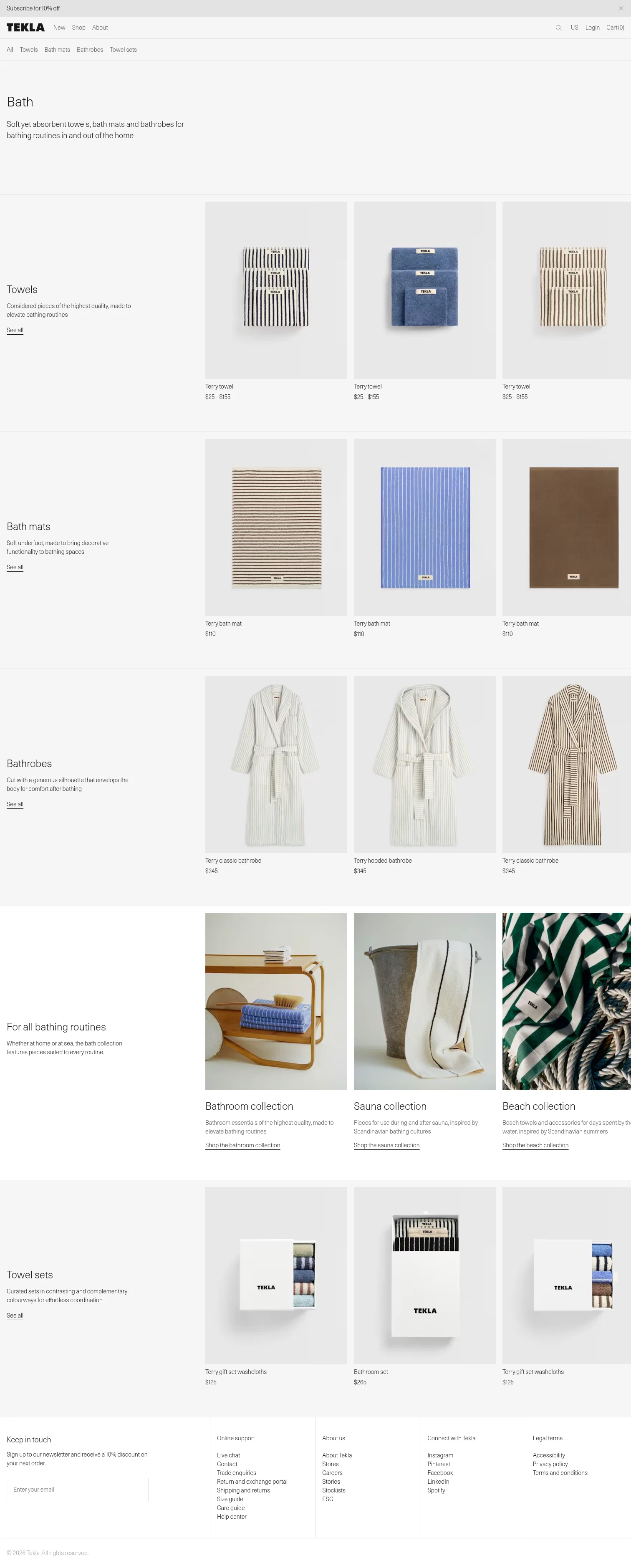 Tekla Fabrics landing page
