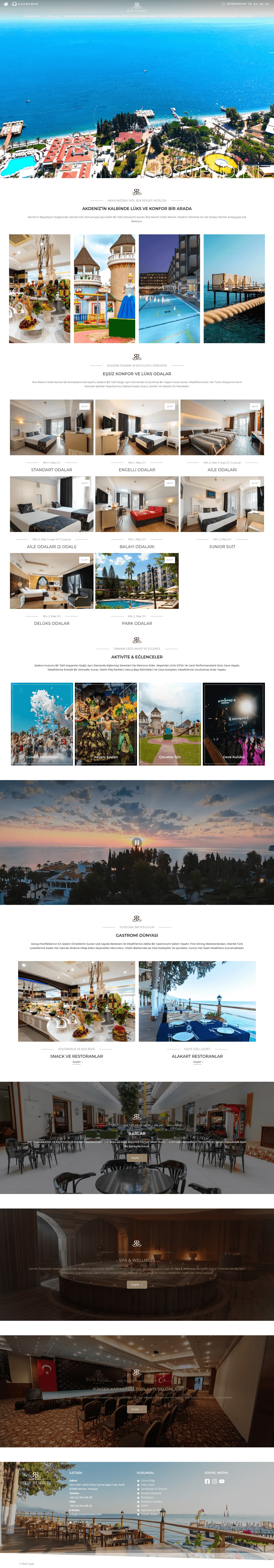 roxresorthotel.com/tr on desktop, full screenshot