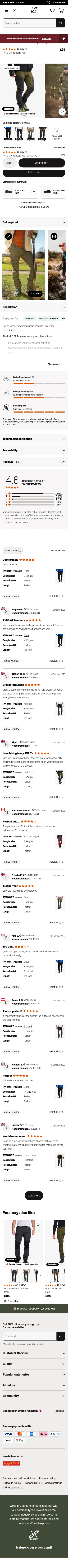 revolutionrace.co.uk/men/trousers/walking-hiking-trousers/rvrc-gp-pants-men on mobile, full screenshot