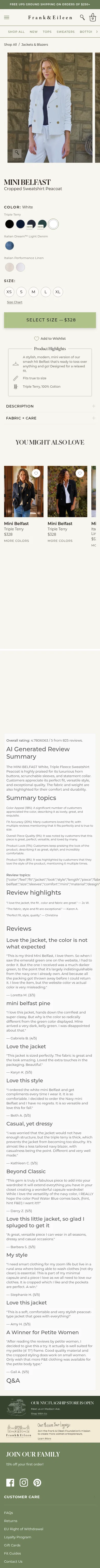 frankandeileen.com/products/mini-belfast-white-triple-terry on mobile