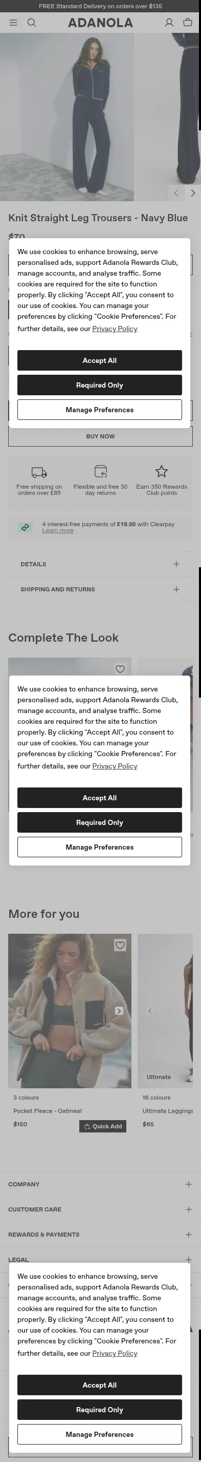 adanola.com/en-us/products/adanola-knit-straight-leg-trousers-navy-blue on mobile, full screenshot