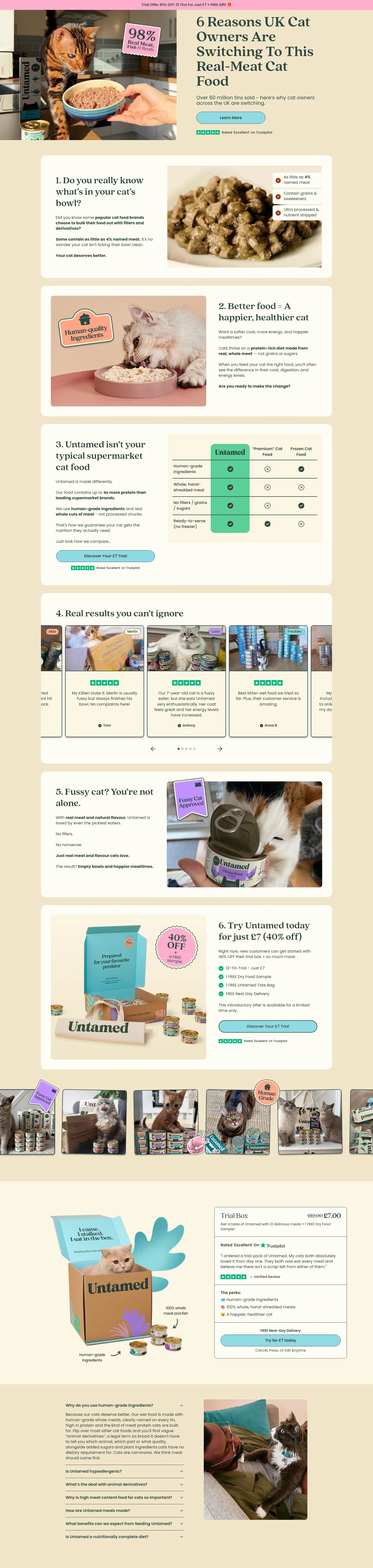 Untamed landing page