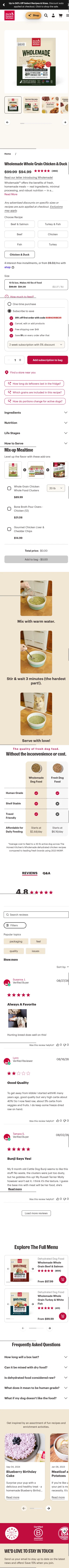 thehonestkitchen.com/products/dehydrated-gourmet-grains-chicken-and-duck-dehydrated-dog-food on mobile