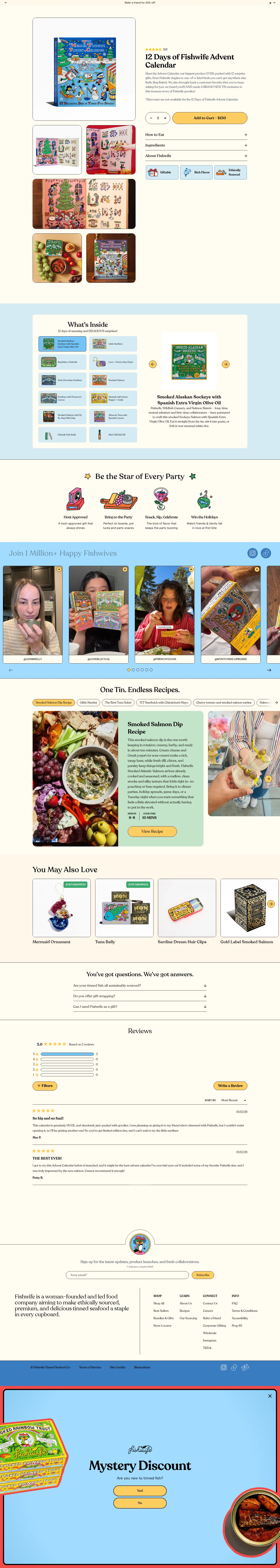 eatfishwife.com/products/12-days-of-fishwife-advent-calendar on desktop, full screenshot