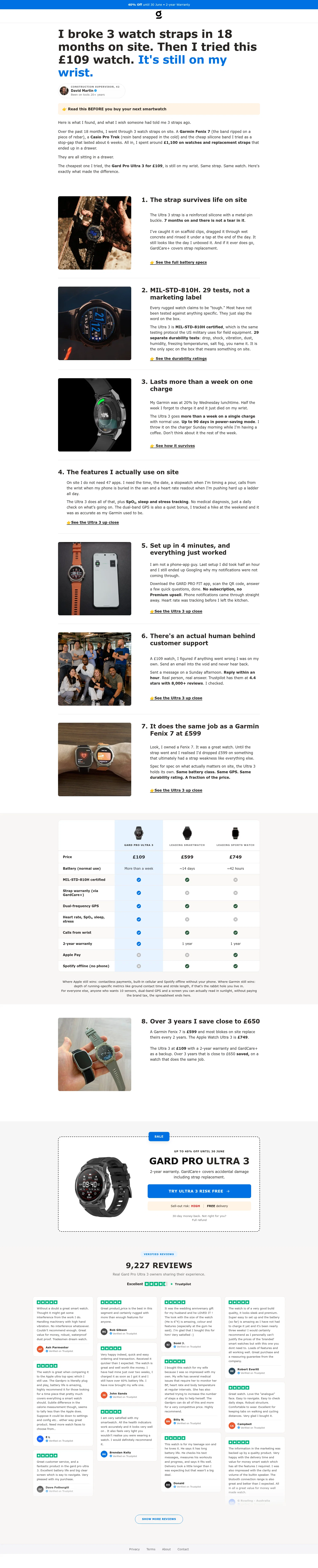 GARD PRO landing page