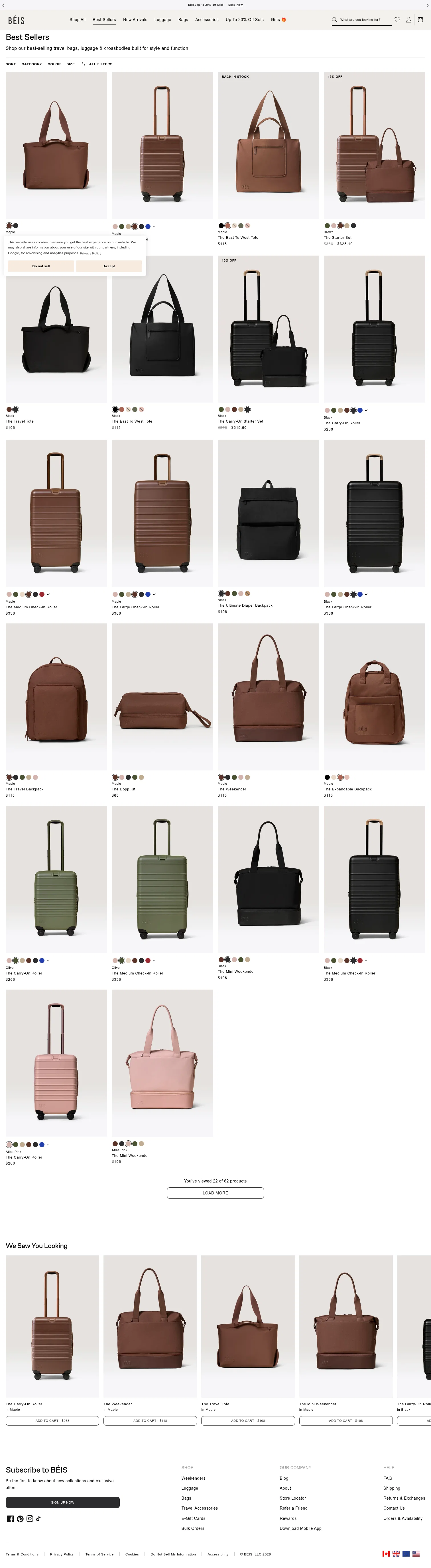 Béis landing page