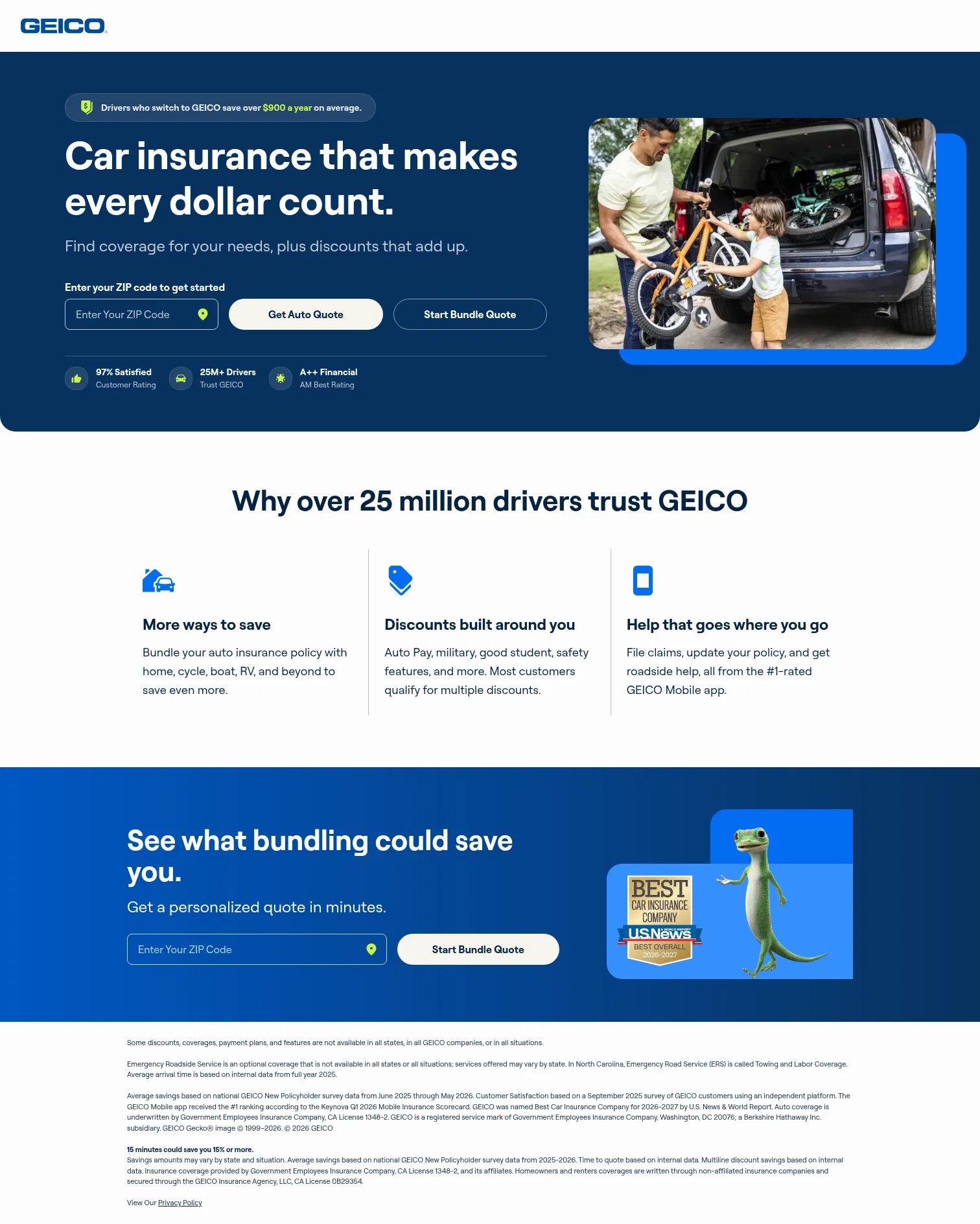 geico.com/landingpage/go558 on desktop, full screenshot