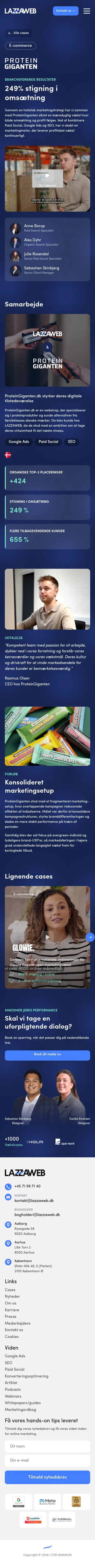 lazzaweb.dk/cases/proteingiganten on mobile, full screenshot