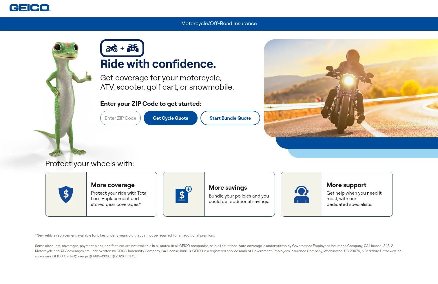 GEICO landing page