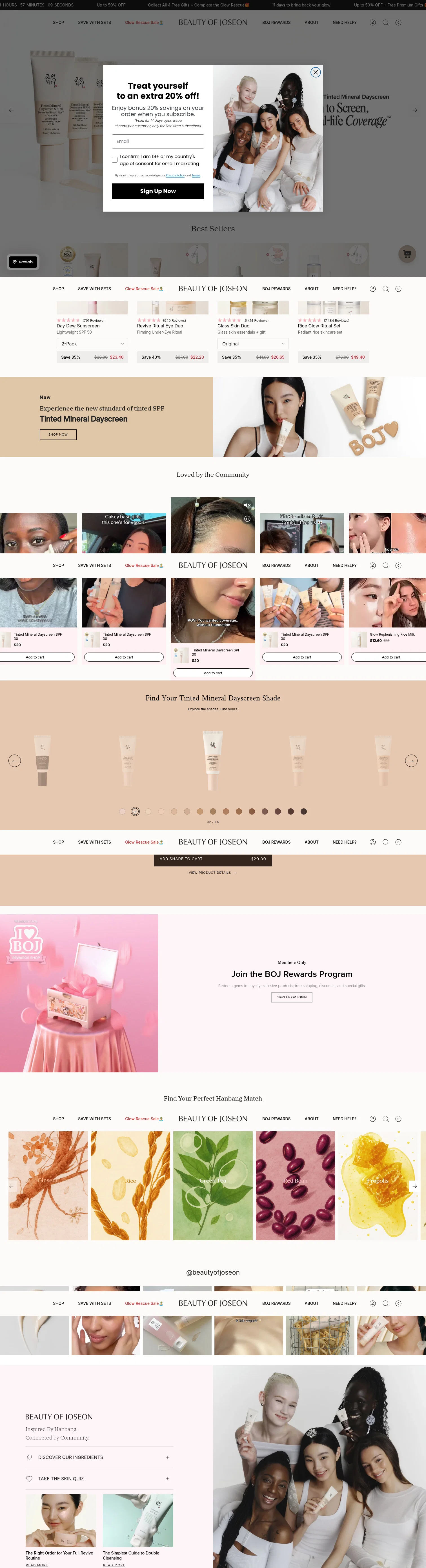 Beauty of Joseon landing page