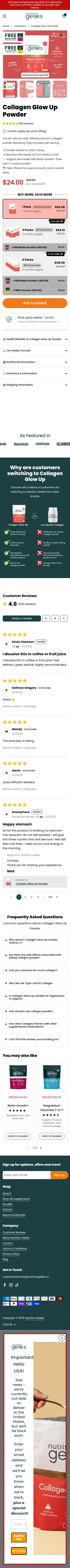 nutritiongeeks.co/products/collagen-glow-up on mobile