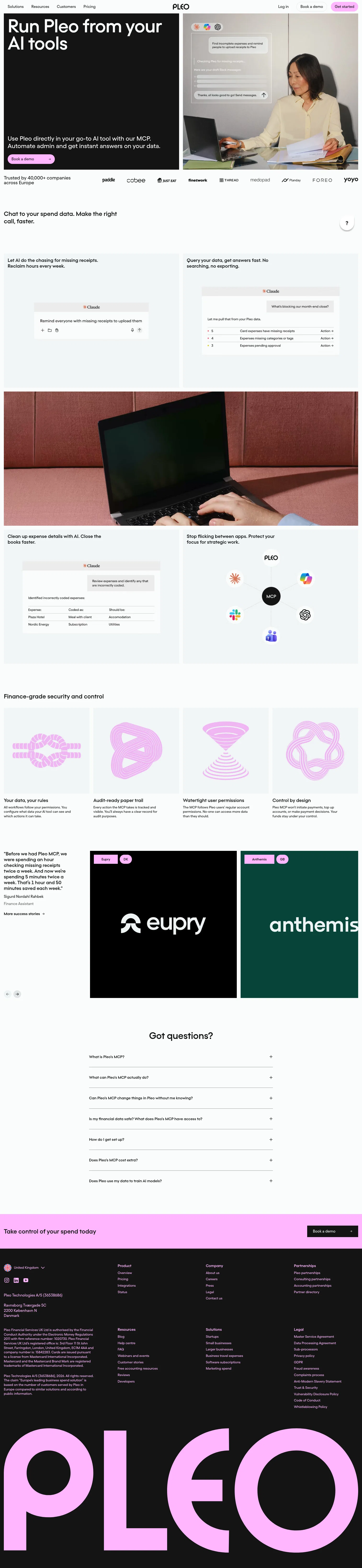 Pleo landing page