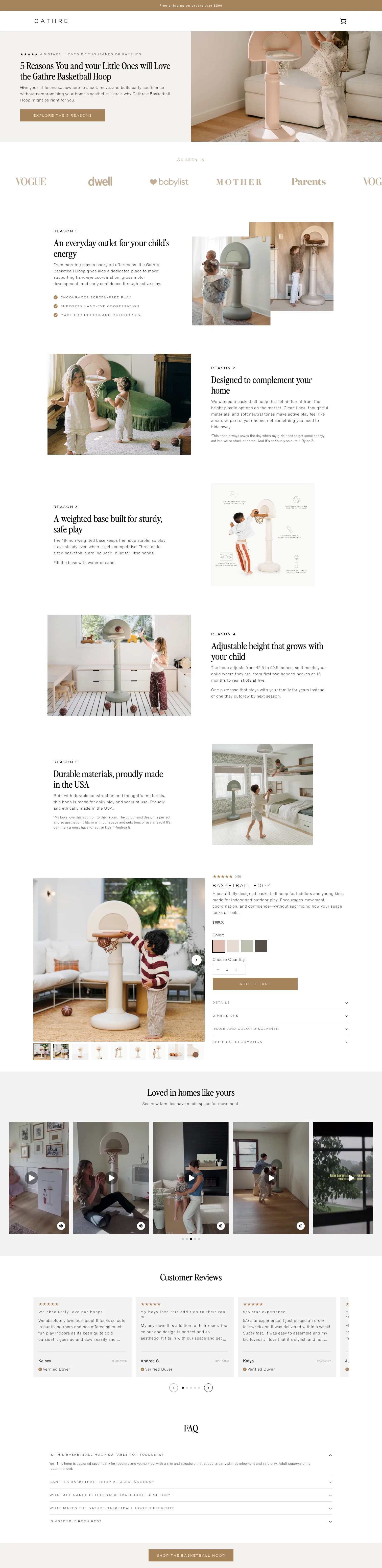 Gathre landing page