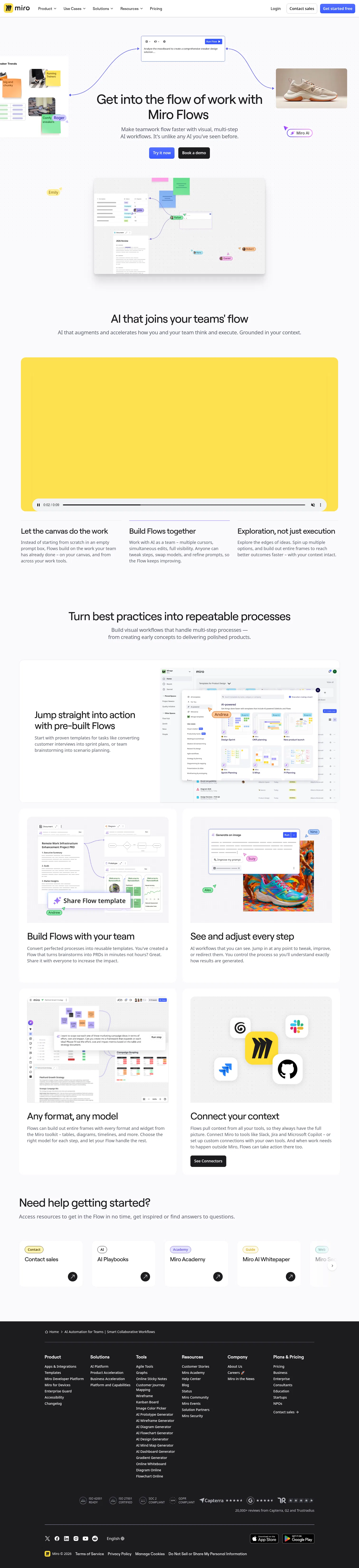 miro.com/ai/flows on desktop, full screenshot