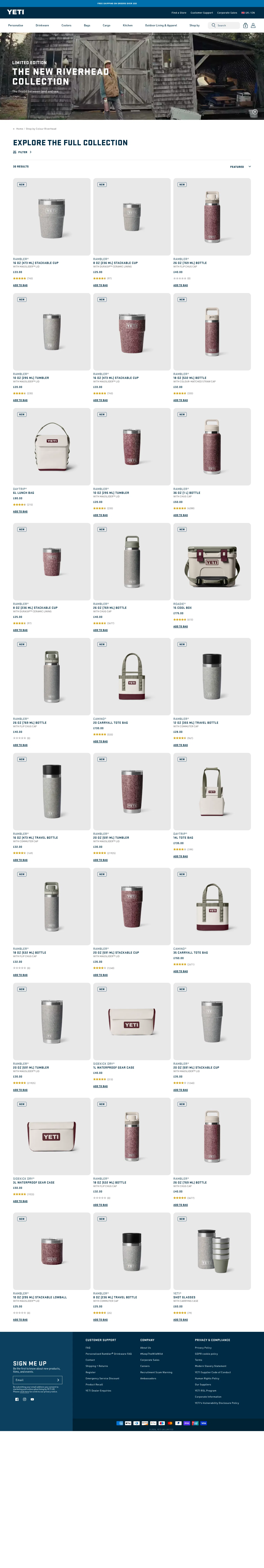 uk.yeti.com/collections/shop-by-colour-riverhead on desktop, full screenshot