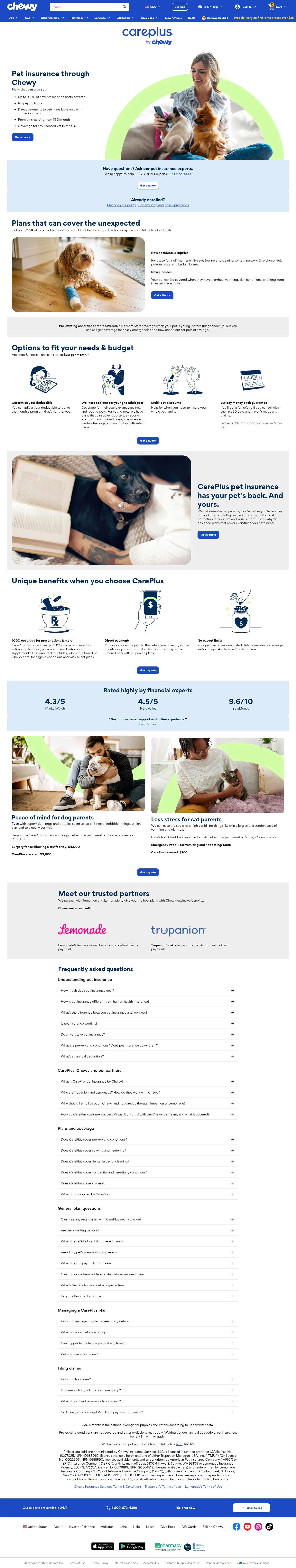 Chewy landing page