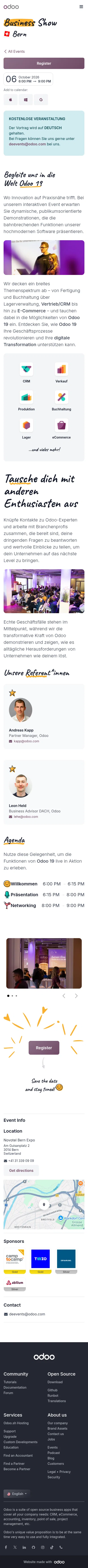 odoo.com/event/business-show-bern-12216/register on mobile