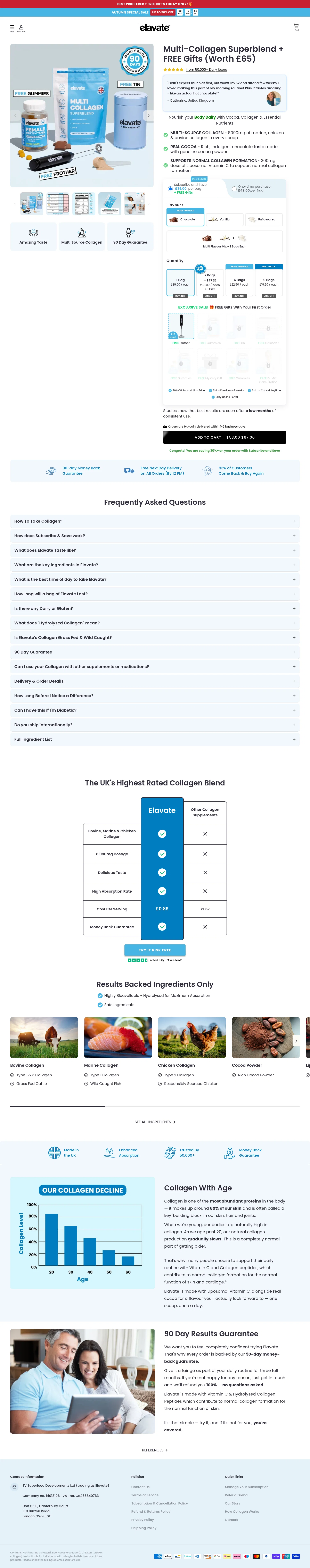 Elavate landing page
