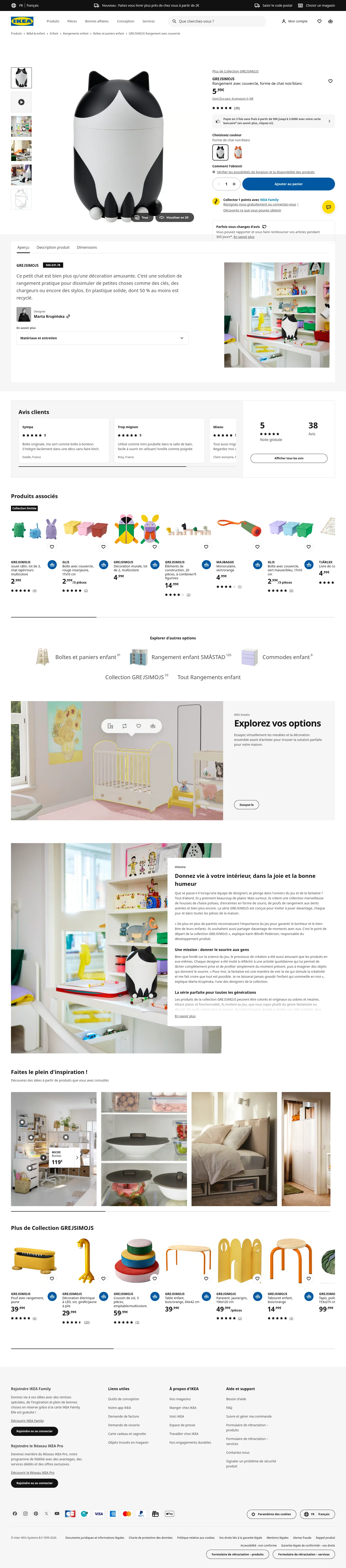 ikea.com/fr/fr/p/grejsimojs-rangement-avec-couvercle-forme-de-chat-noir-blanc-50603178 on desktop