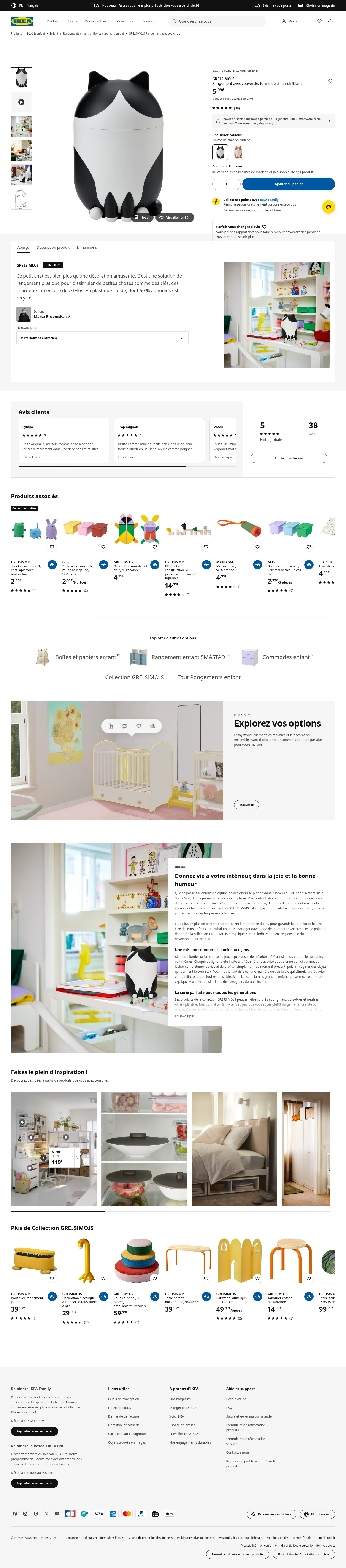 ikea.com/fr/fr/p/grejsimojs-rangement-avec-couvercle-forme-de-chat-noir-blanc-50603178 on desktop, full screenshot