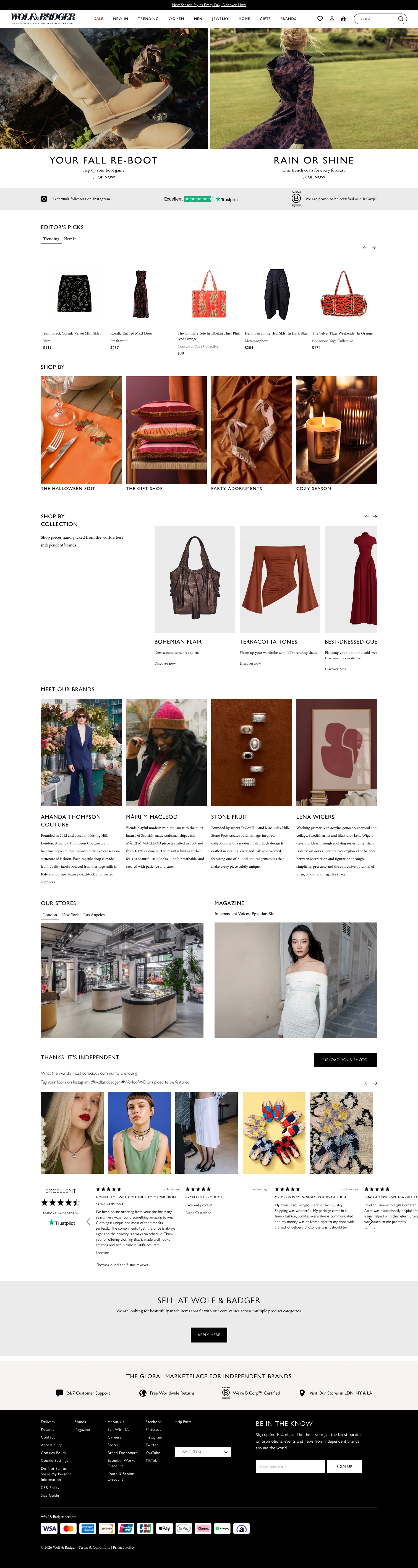 Wolf & Badger landing page
