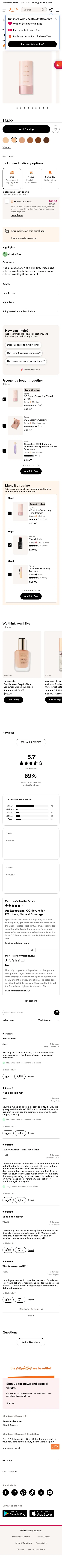 ulta.com/p/cc-color-correcting-tinted-serum-pimprod2059579?sku=2658012 on mobile, full screenshot