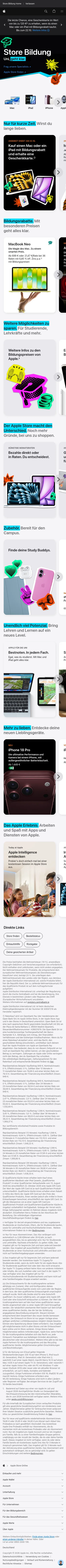 apple.com/de-edu/store on mobile, full screenshot