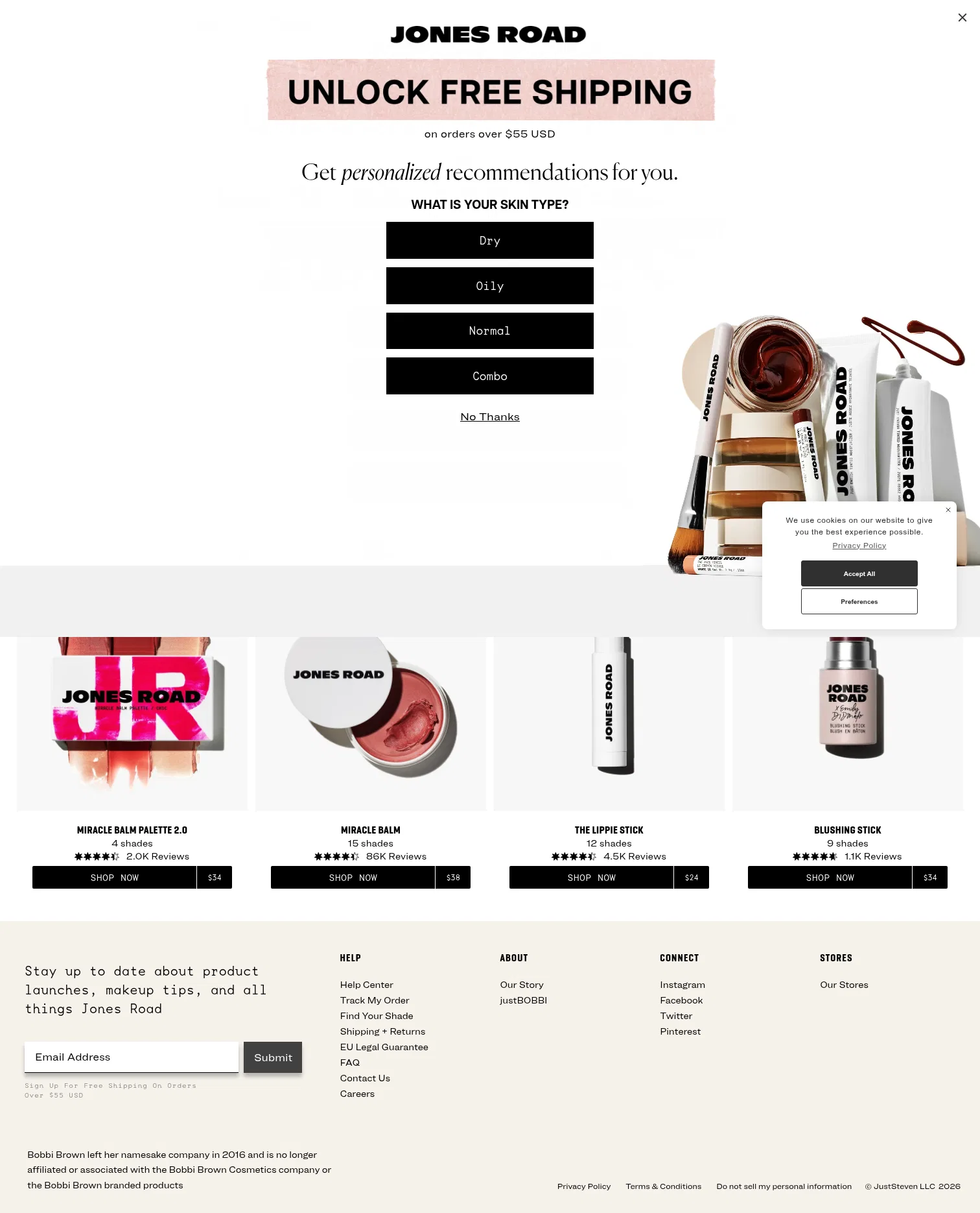 jonesroadbeauty.com/collections/lips on desktop, full screenshot