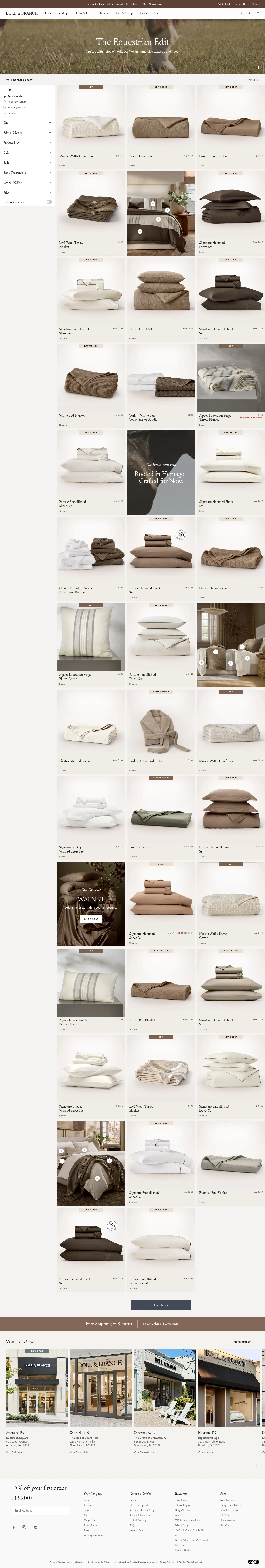 bollandbranch.com/collections/equestrian-edit on desktop, full screenshot
