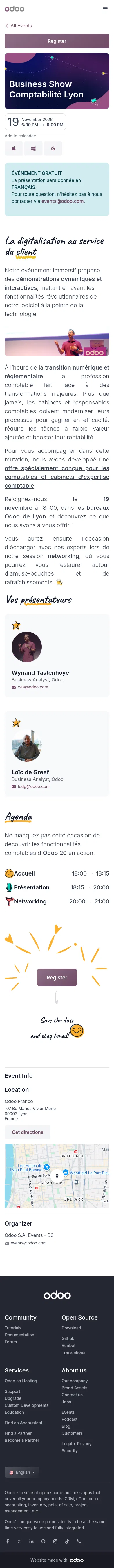odoo.com/event/business-show-comptabilite-lyon-12368/register on mobile, full screenshot
