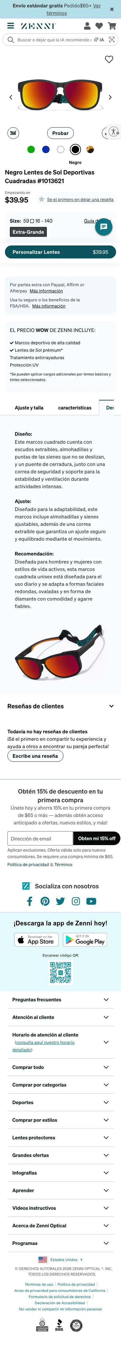 zennioptical.com/es-us/p/plastic-square-sunglass-frames/10136/1013621 on mobile, full screenshot