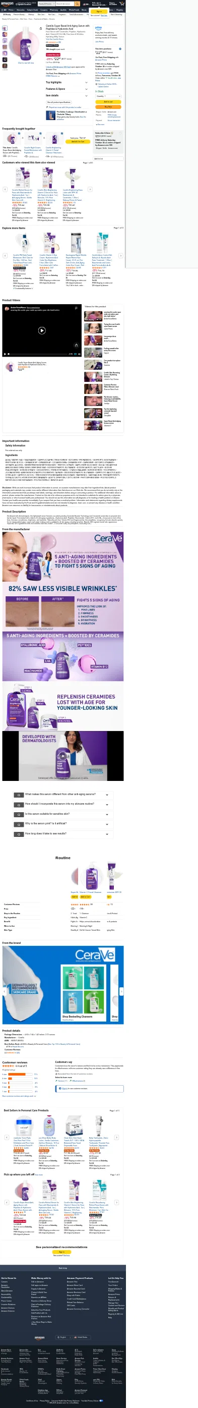 amazon.com/CeraVe-Super-Anti-Aging-Peptides-Hyaluronic/dp/B0GVTLNWXQ on mobile, full screenshot