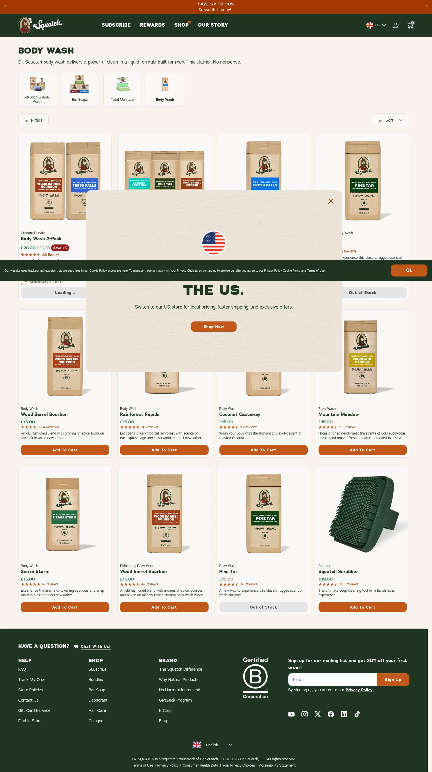 Dr. Squatch landing page