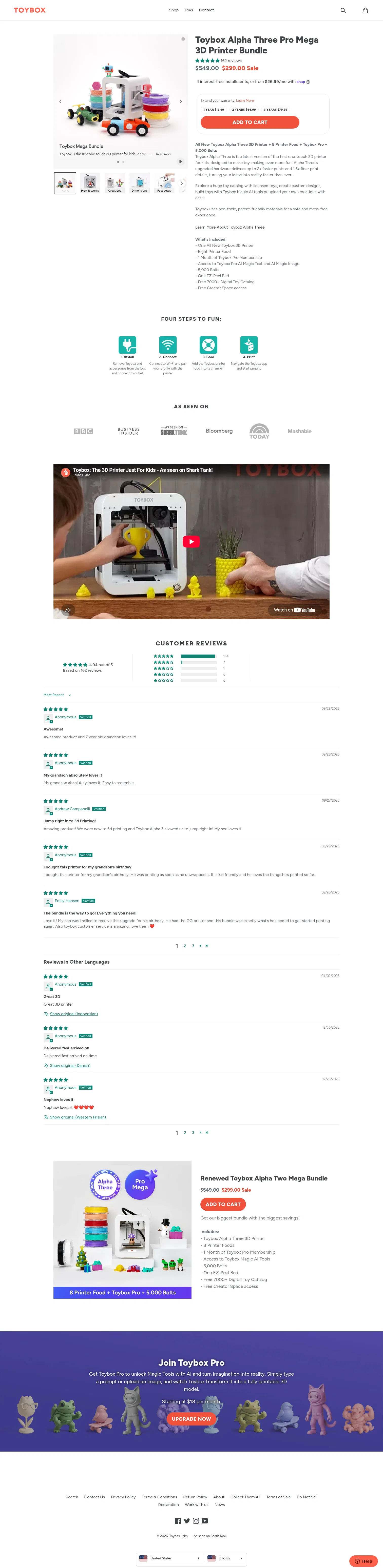 toybox.com/products/toybox-alpha-three-pro-mega-bundle on desktop, full screenshot