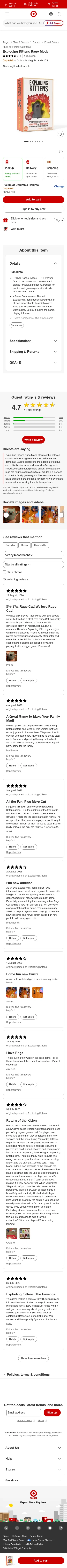target.com/p/exploding-kittens-rage-mode/-/A-95028510 on mobile, full screenshot