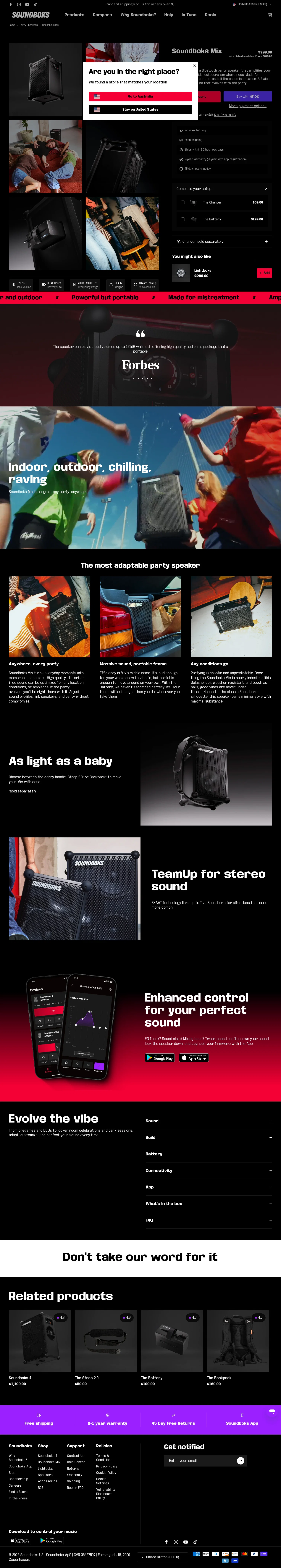 Soundboks landing page