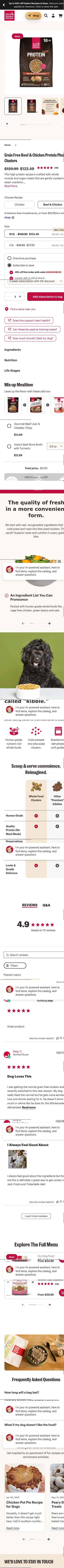 thehonestkitchen.com/products/grain-free-beef-chicken-whole-food-protein-plus-clusters-dry-dog-food on mobile