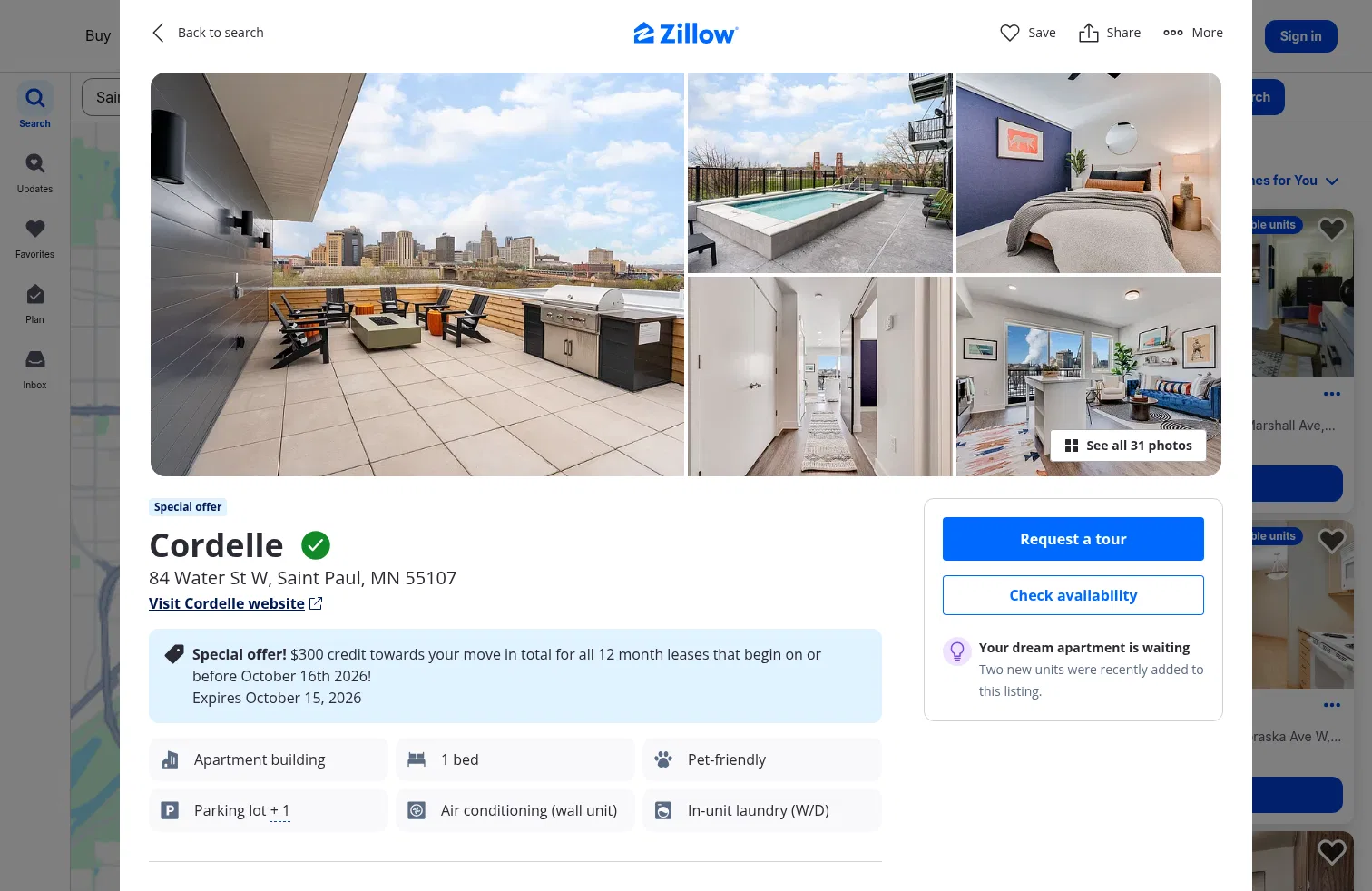 zillow.com/apartments/saint-paul-mn/cordelle/CjFZH5 on desktop, full screenshot