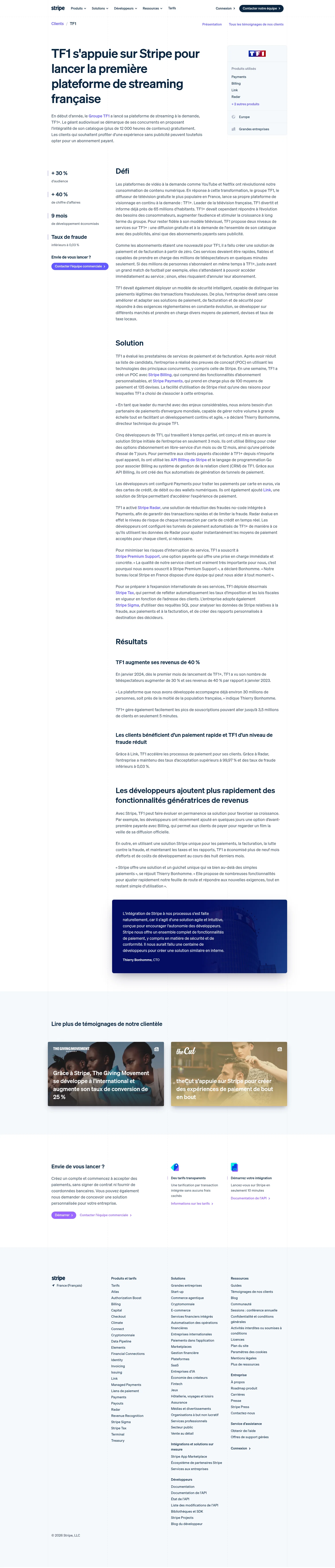 stripe.com/fr/customers/tf1 on desktop
