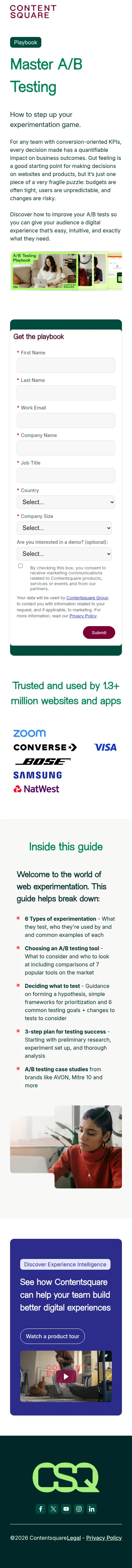go.contentsquare.com/en/ab-testing on mobile, full screenshot