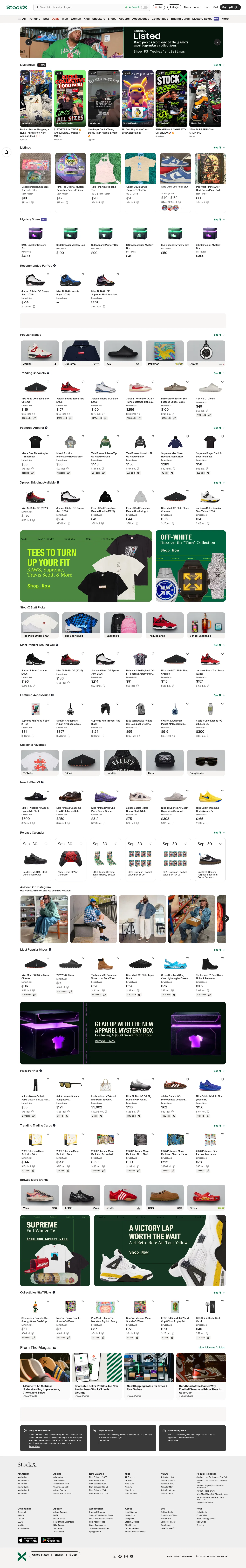 stockx.com on desktop, full screenshot
