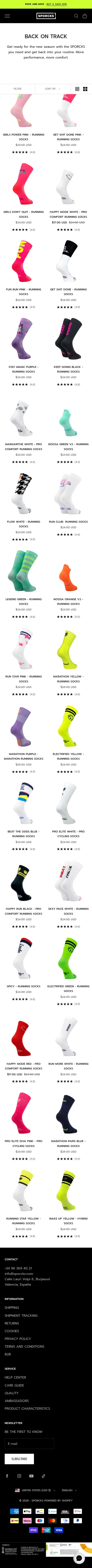 sporcks.com/collections/back-on-track on mobile, full screenshot