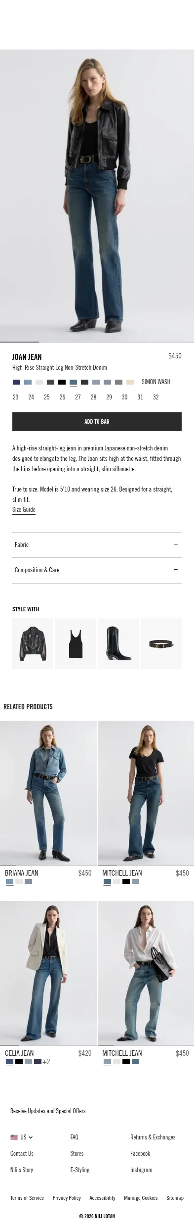 nililotan.com/products/joan-jean-simon-wash on mobile, full screenshot