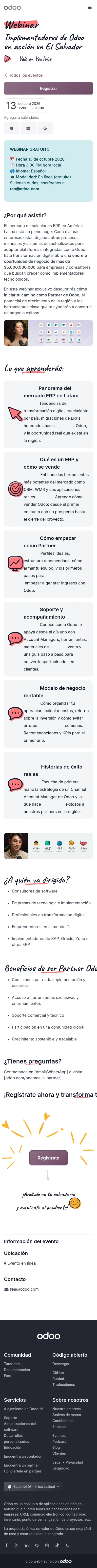 odoo.com/es/event/implementadores-de-odoo-en-accion-en-el-salvador-12667/register on mobile