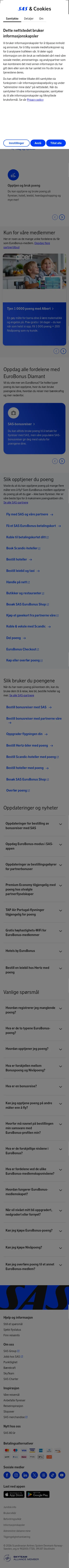 sas.no/eurobonus on mobile