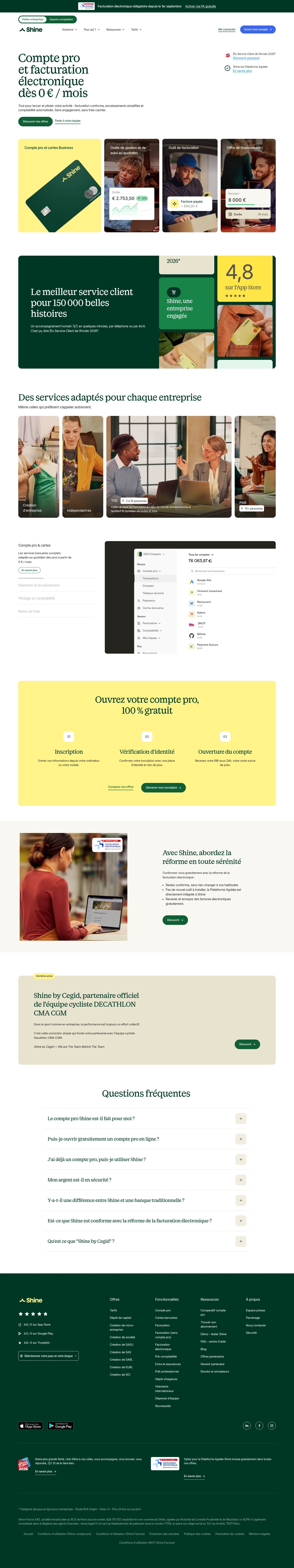 shine.fr on desktop, full screenshot